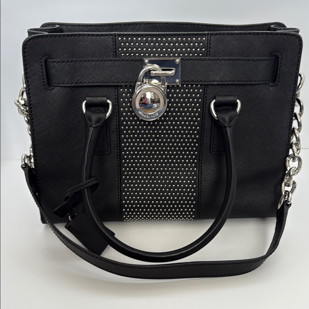 Michael Kora Black Studded Handbag